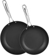Cooks Standard 2 Piece Nonstick Hard Anodized Saute Skillet, Bl 9.5 and 11-Inch Fry Pan Set inch inch, Black