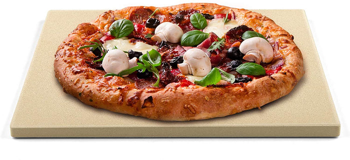 cook n home Cook N Home 02663 Pizza Grilling Baking Stone with Scraper 16-Inch x 14-Inch Rectangular Heavy Duty Cordierite Bread Stone for Oven and Grill Thermal Shock Resistant Ideal for Baking Crisp Crust Pizza