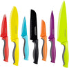 Cook N Home 14-Piece Coated Stainless Steel Knives, Comes with 7-Knife and 7-Blade Guards, Color Coded to Reduce Risk of Cross Contamination